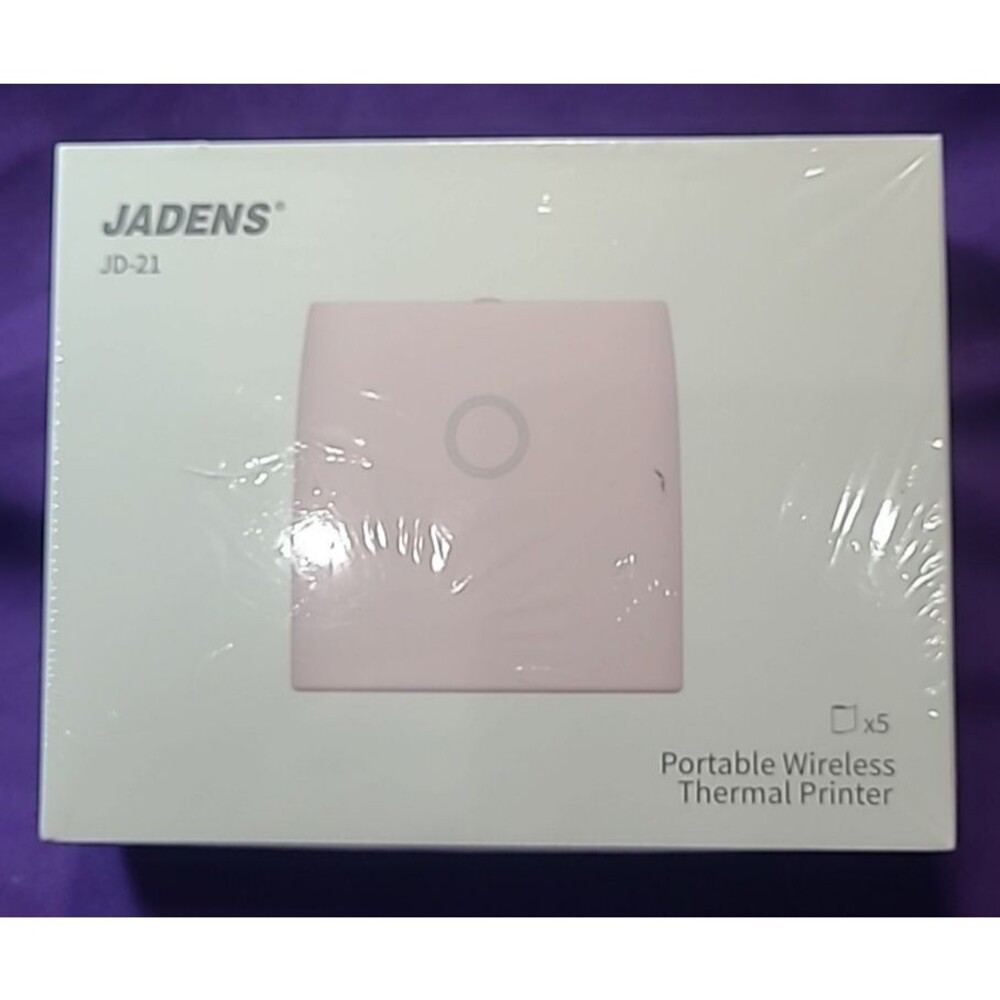 Jadens Portable Wireless Thermal Label Printer Pink JD-21 Sealed